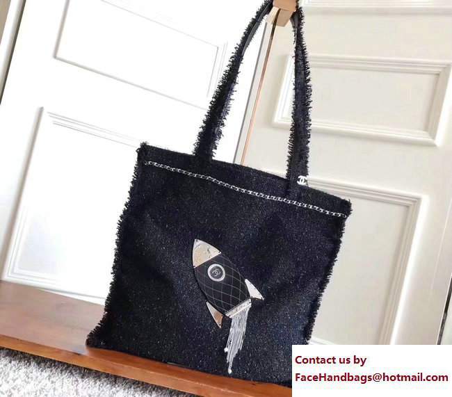Chanel Tweed Rocket Embellished Shopping in Fabrics Bag A94656 2017