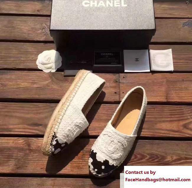 Chanel Tweed and Leather Espadrilles White/Black 2017