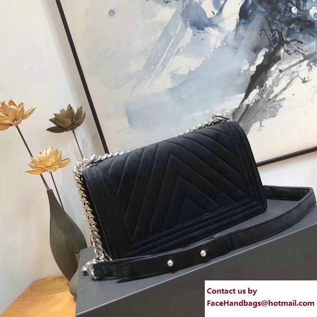Chanel Velvet Boy Flap Medium Bag With Strass Planet Brooch Black 2017 - Click Image to Close
