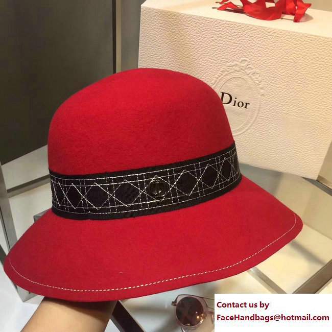 Dior Cannage Hat Red 2017