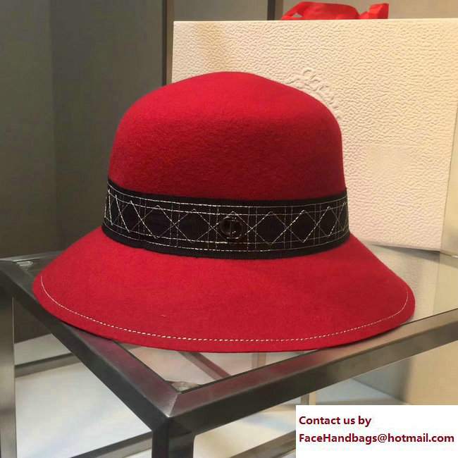 Dior Cannage Hat Red 2017 - Click Image to Close