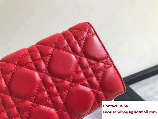 Dior Dioraddict Continental Wallet in Cannage Lambskin Red 2017 - Click Image to Close