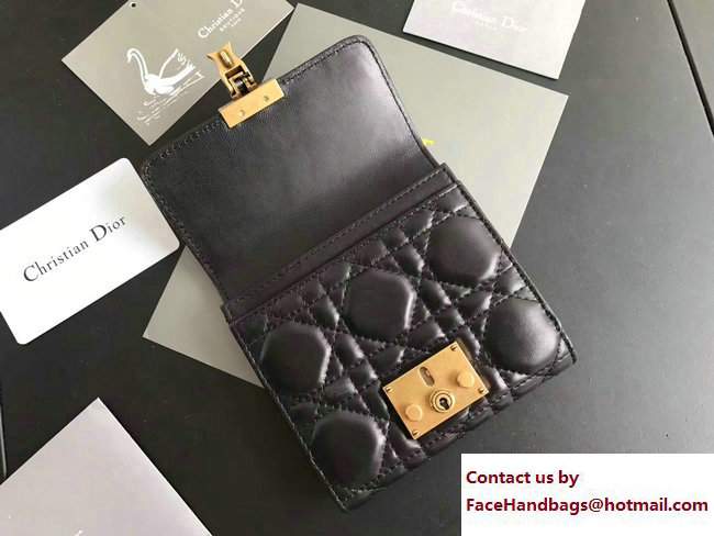 Dior Dioraddict French Flap Wallet in Cannage Lambskin Black 2017 - Click Image to Close