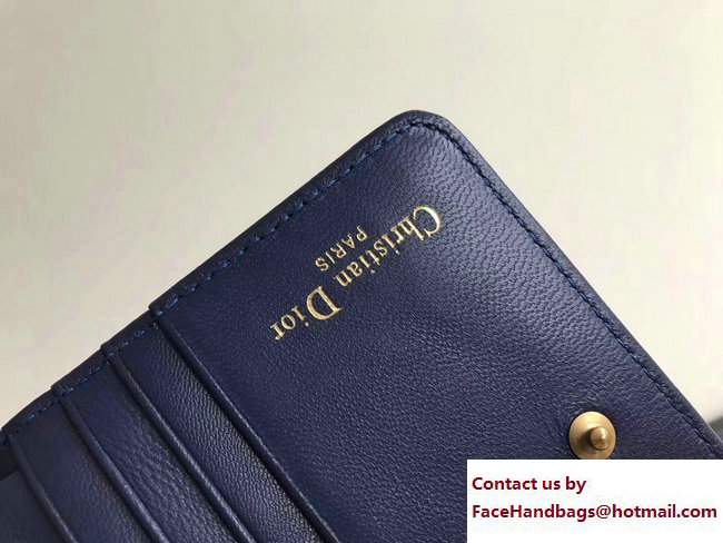 Dior Dioraddict French Flap Wallet in Cannage Lambskin Blue 2017 - Click Image to Close
