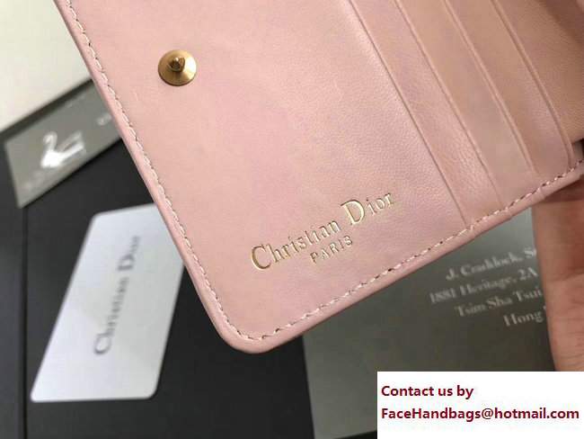 Dior Dioraddict French Flap Wallet in Cannage Lambskin Nude Pink 2017 - Click Image to Close