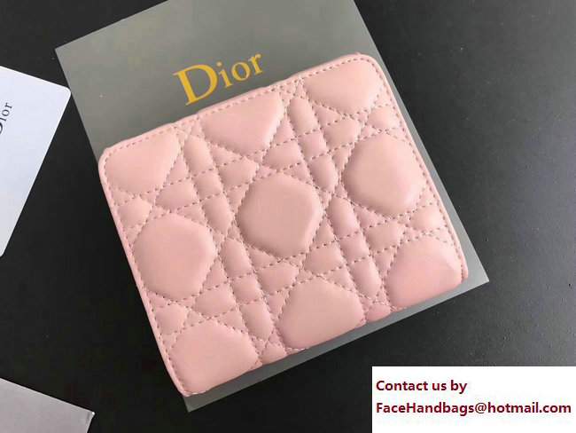 Dior Dioraddict French Flap Wallet in Cannage Lambskin Nude Pink 2017 - Click Image to Close