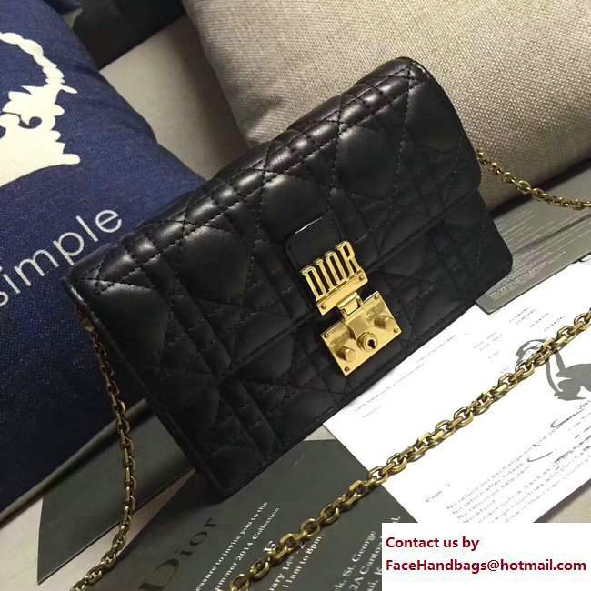 Dior Dioraddict Wallet on Chain Clutch Bag in Cannage Lambskin Black 2017