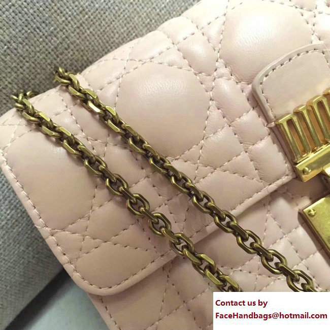 Dior Dioraddict Wallet on Chain Clutch Bag in Cannage Lambskin Nude Pink 2017