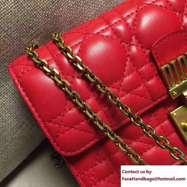 Dior Dioraddict Wallet on Chain Clutch Bag in Cannage Lambskin Red 2017 - Click Image to Close