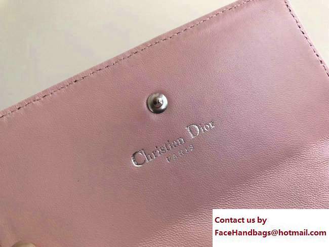 Dior Diorama Grained Calfskin Elancee Wallet Nude Pink 2017