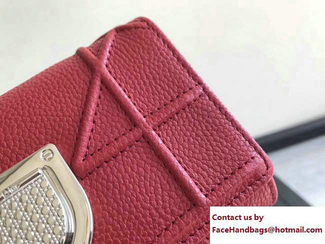 Dior Diorama Grained Calfskin Elancee Wallet Red 2017 - Click Image to Close