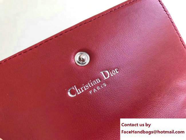 Dior Diorama Grained Calfskin Elancee Wallet Red 2017