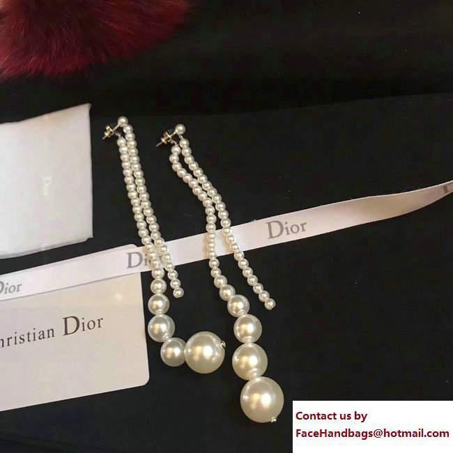 Dior Fringe Pearl Earrings 2017