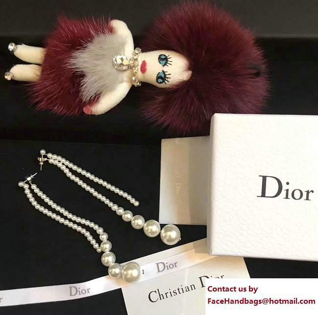 Dior Fringe Pearl Earrings 2017