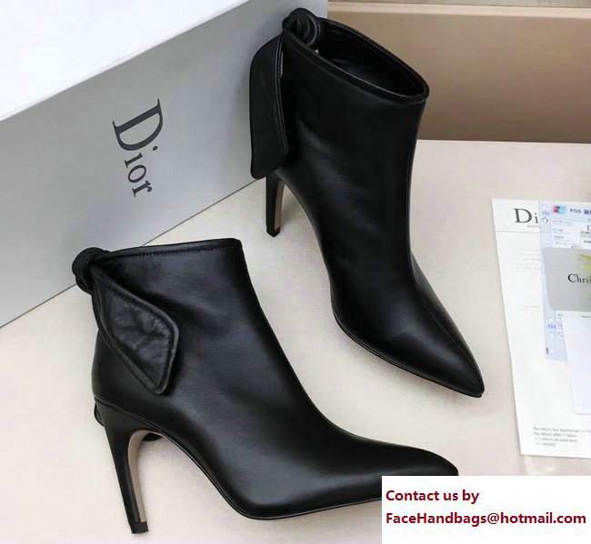 Dior Heel 9cm Tied At The Back Ankle Boots Black 2017