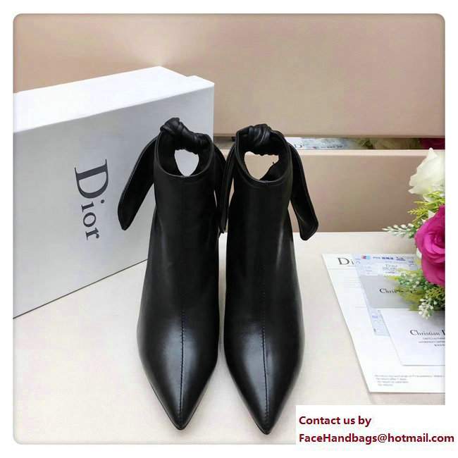 Dior Heel 9cm Tied At The Back Ankle Boots Black 2017