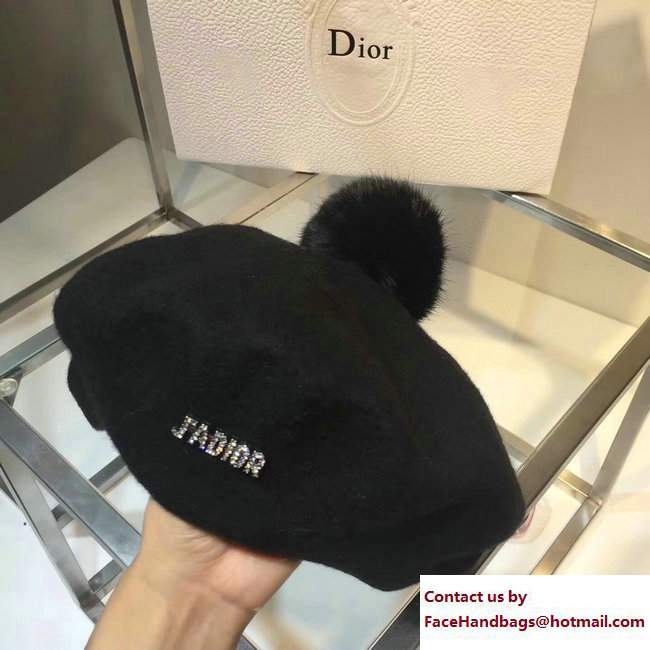 Dior J'adior Hat Fur Black 2017