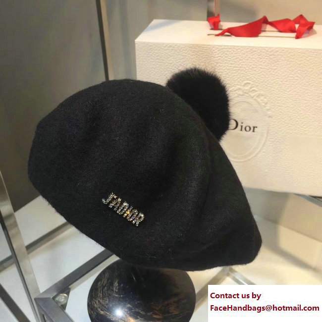 Dior J'adior Hat Fur Black 2017