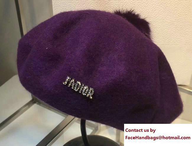 Dior J'adior Hat Fur Purple 2017