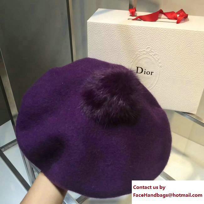 Dior J'adior Hat Fur Purple 2017