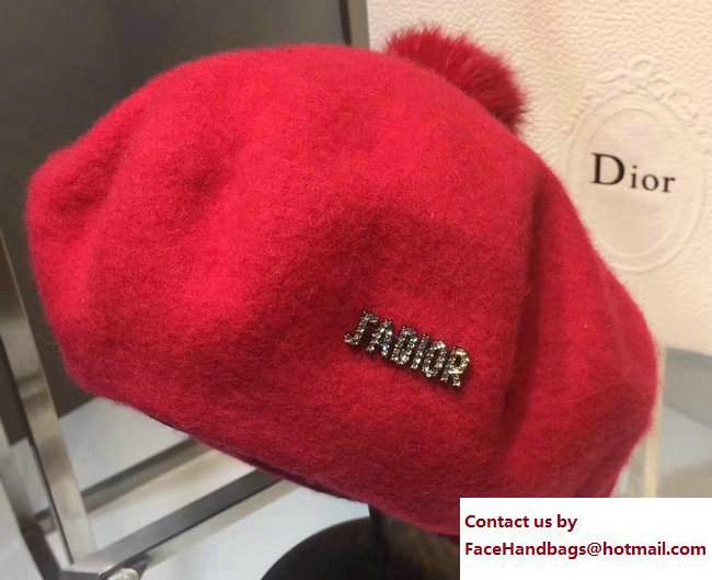 Dior J'adior Hat Fur Red 2017