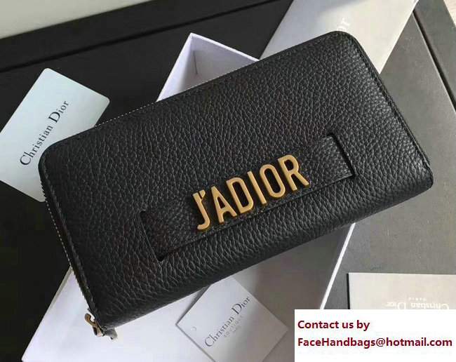 Dior J'adior Voyageur Croisiere Wallet Grained Black 2017