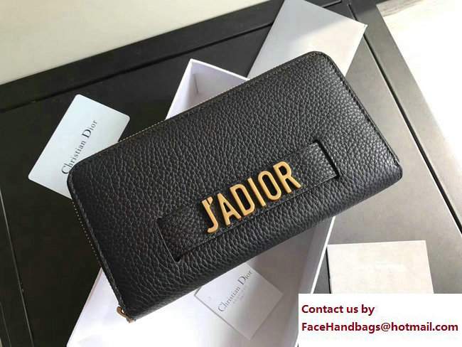 Dior J'adior Voyageur Croisiere Wallet Grained Black 2017 - Click Image to Close