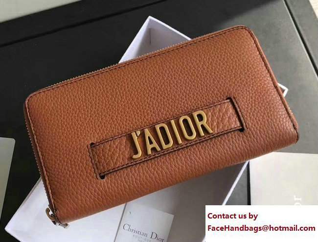 Dior J'adior Voyageur Croisiere Wallet Grained Caramel 2017
