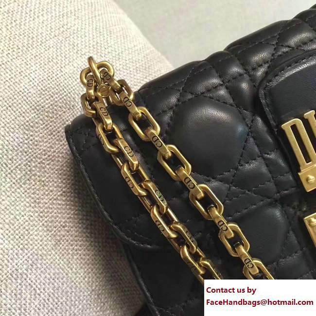 Dior Mini Dioraddict Flap Bag in Cannage Lambskin Black 2017