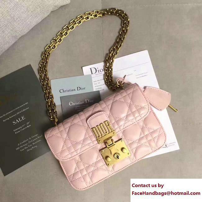 Dior Mini Dioraddict Flap Bag in Cannage Lambskin Nude Pink 2017