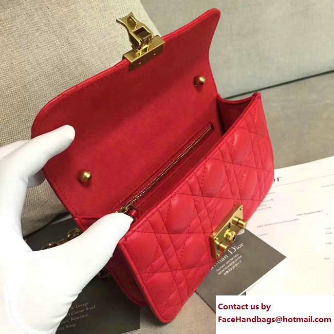 Dior Mini Dioraddict Flap Bag in Cannage Lambskin Red 2017