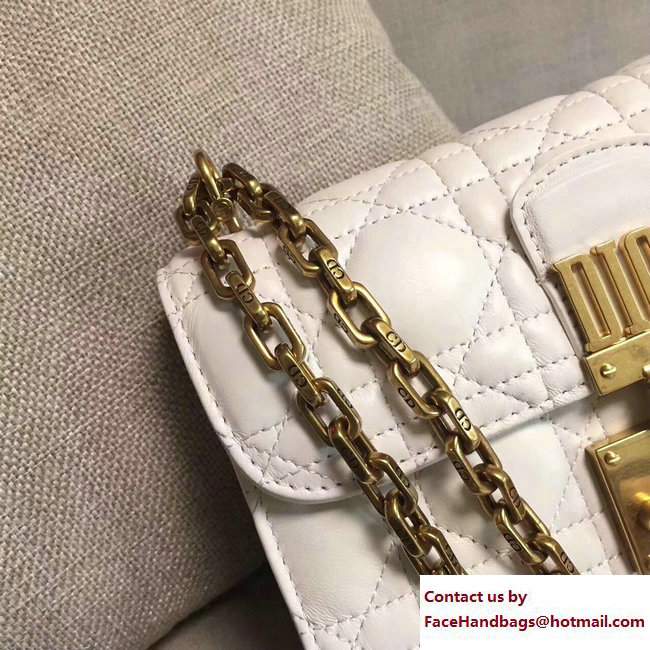 Dior Mini Dioraddict Flap Bag in Cannage Lambskin White 2017