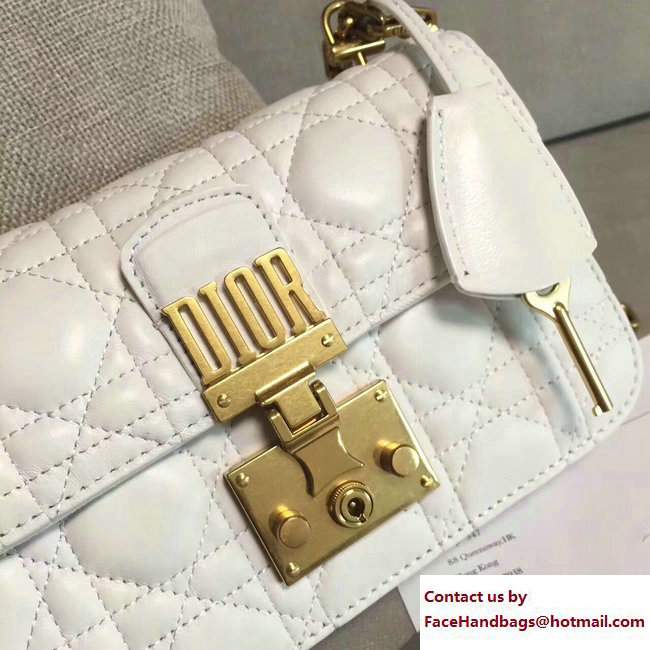 Dior Mini Dioraddict Flap Bag in Cannage Lambskin White 2017