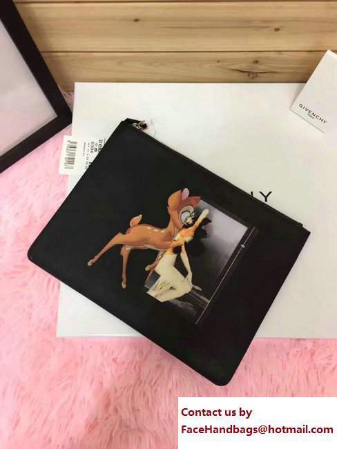 Givenchy Clutch Pouch Bag Bambi Black 2017