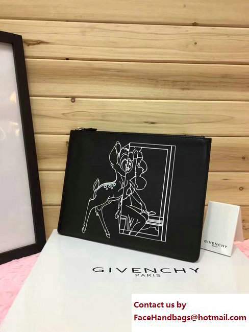 Givenchy Clutch Pouch Bag Bambi Print Black 2017 - Click Image to Close