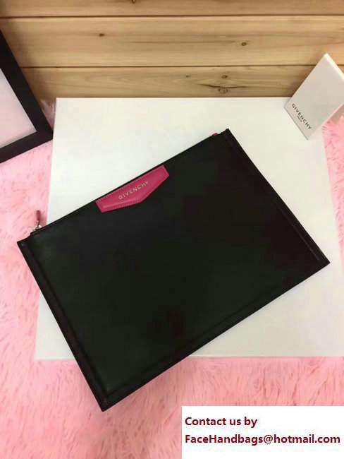 Givenchy Clutch Pouch Bag Black/Fuchsia 2017