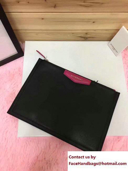 Givenchy Clutch Pouch Bag Black/Fuchsia 2017