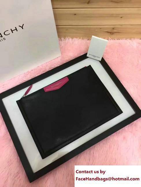 Givenchy Clutch Pouch Bag Black/Fuchsia 2017 - Click Image to Close