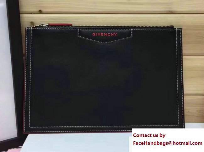 Givenchy Clutch Pouch Bag Black/Red 2017 - Click Image to Close