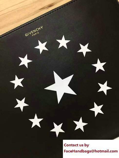 Givenchy Clutch Pouch Bag Circle White Star Black 2017 - Click Image to Close