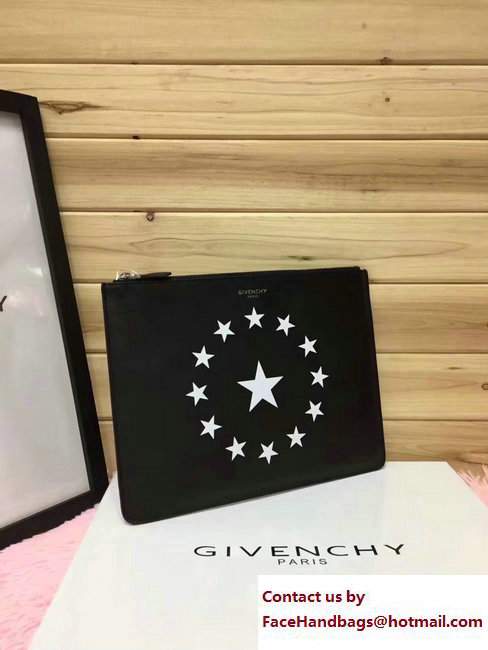 Givenchy Clutch Pouch Bag Circle White Star Black 2017
