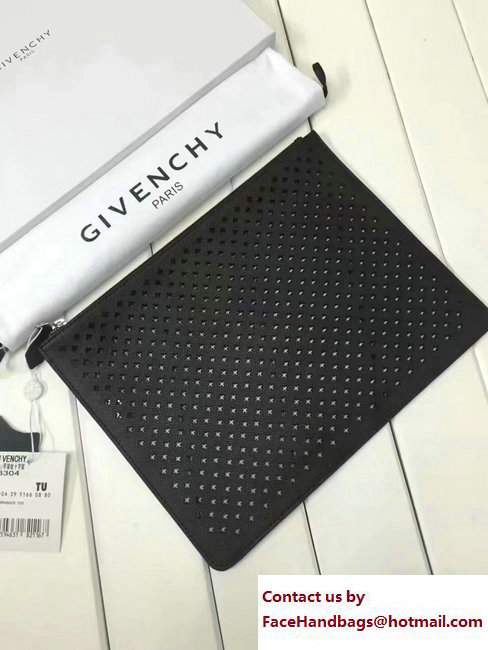 Givenchy Clutch Pouch Bag Eyelets Black 2017