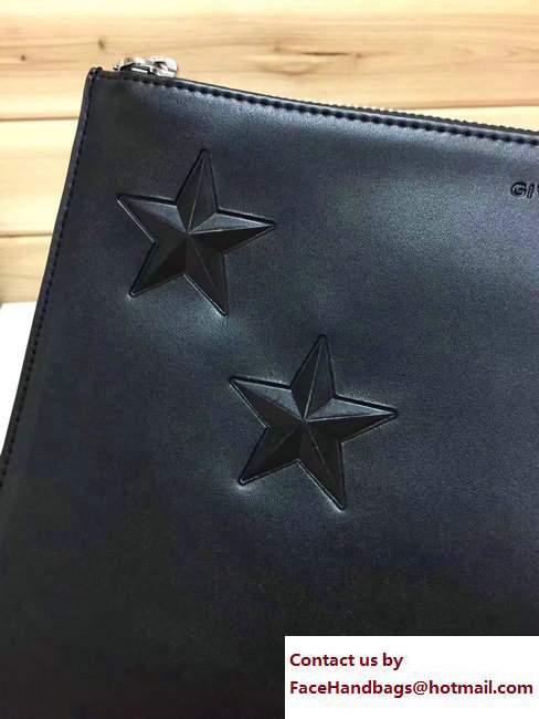 Givenchy Clutch Pouch Bag Four Embossed Star Black 2017 - Click Image to Close