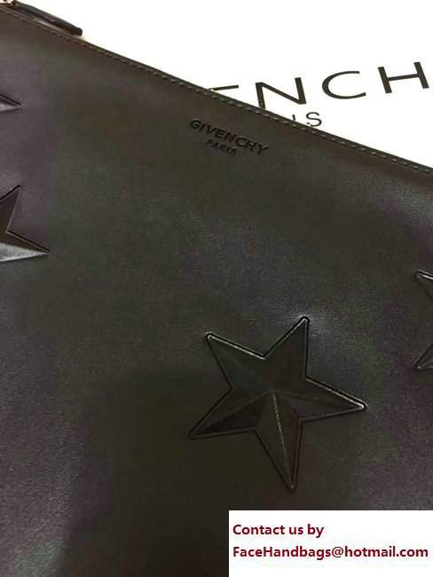 Givenchy Clutch Pouch Bag Four Embossed Star Black 2017