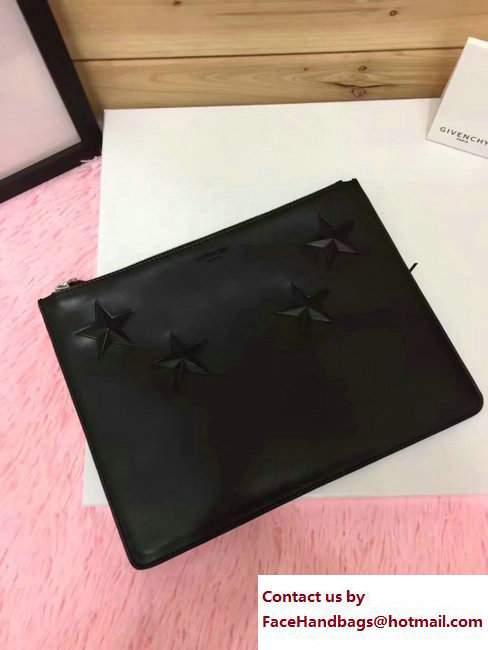 Givenchy Clutch Pouch Bag Four Embossed Star Black 2017