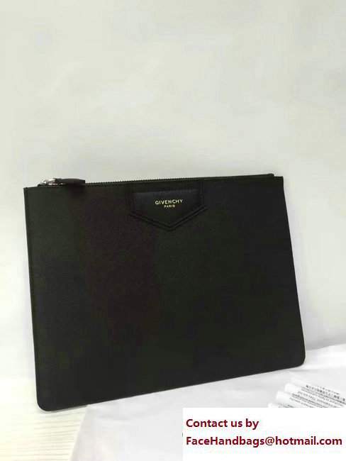 Givenchy Clutch Pouch Bag Grained Black 2017