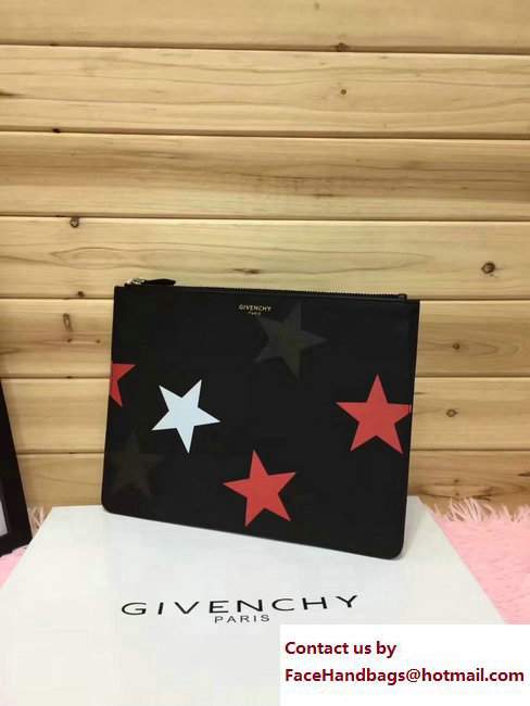 Givenchy Clutch Pouch Bag Gray/Red/White Star Black 2017