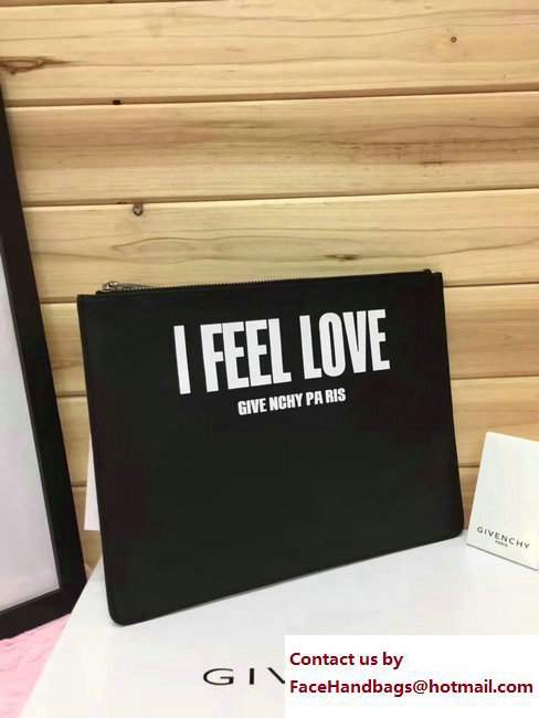 Givenchy Clutch Pouch Bag I Feel Love Black 2017 - Click Image to Close