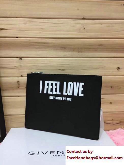 Givenchy Clutch Pouch Bag I Feel Love Black 2017