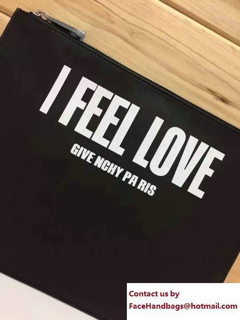 Givenchy Clutch Pouch Bag I Feel Love Black 2017